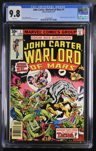 John Carter Warlord Of Mars #1 - Cgc 9.8 Wp - 1St Marvel John Carter Deja Thoris