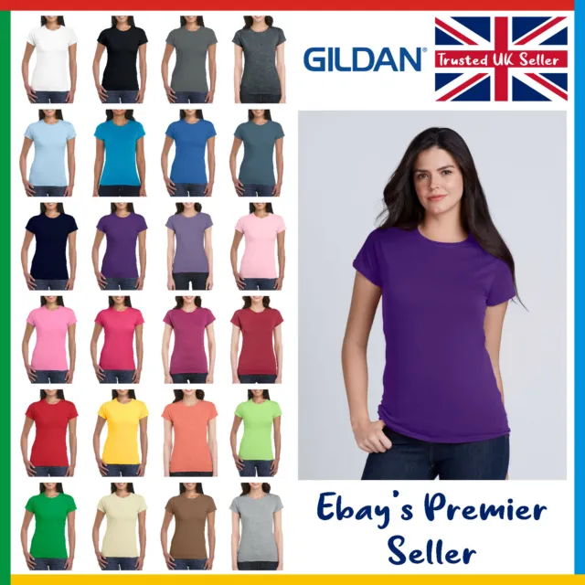 Ladies Plain T-Shirt - Gildan Softstyle Tee - Womens New Value Blank - Cotton