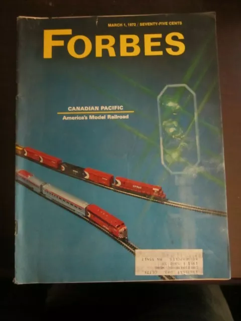 Forbes Magazine March 1972 Canadian Pacific America's Model Railroad