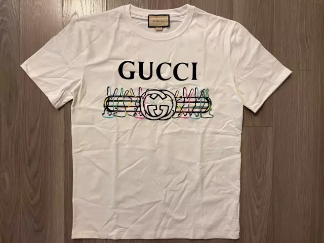 Gucci Cotton Jersey Tee Shirt white sz M