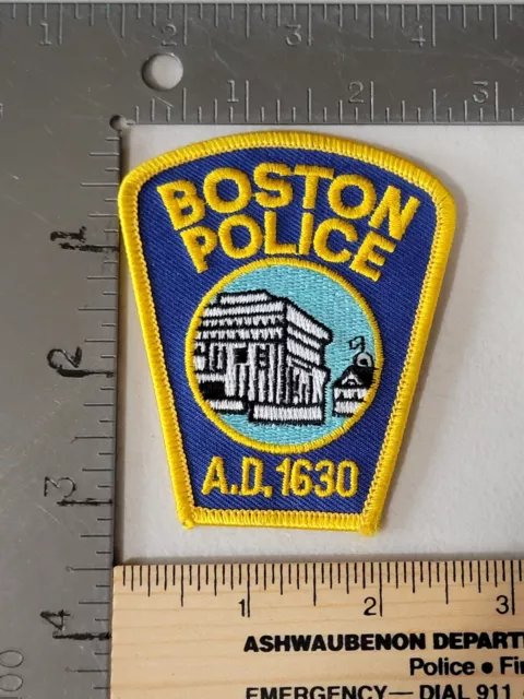 I3b Police patch Massachusetts Boston hat size