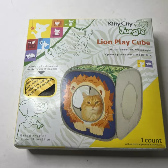 Kitty City Safari Play Cubee, Cat Cube, Play Kennel, Cat Bed, Jungle Cat House,