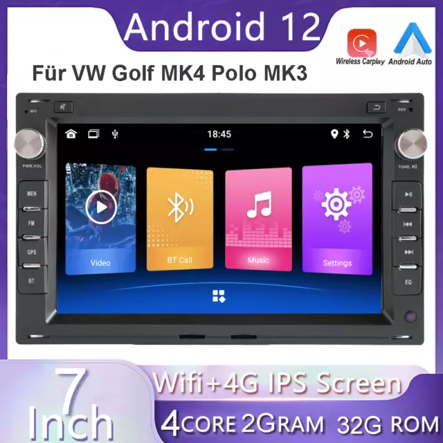 Hikity Autoradio Doppel Din Android 10.0 mit Navi für VW Golf 4 Bora Polo  MK5 T5