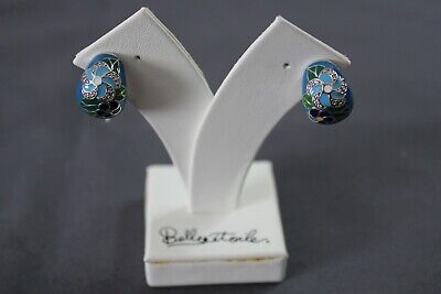 Belle Etoile Melia Earrings Sterling Silver 925 Enamel CZ 03021520101 NWT