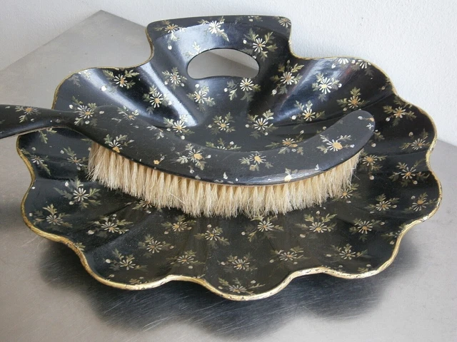 Ancien Ramasse-miettes De Table Napoléon III – Décor Japonisant – French Antique