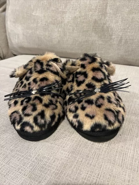 Kate Spade Slippers Womens Size 9 Kitty Animal Print
