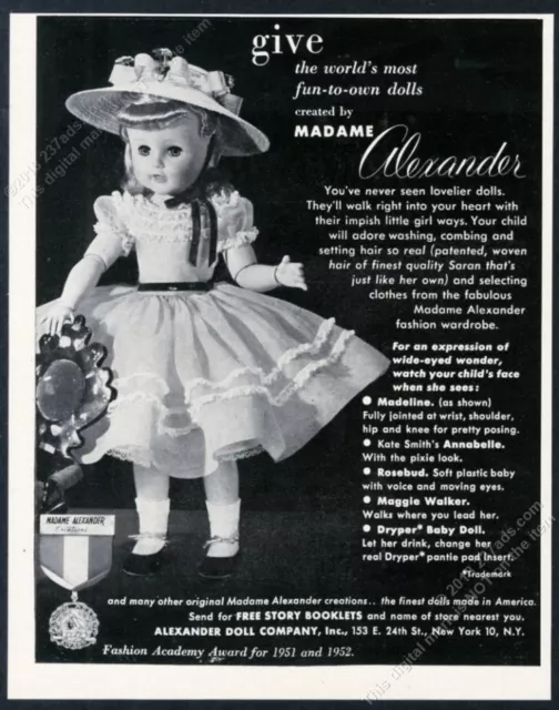 1952 Madame Alexander doll photo vintage print ad