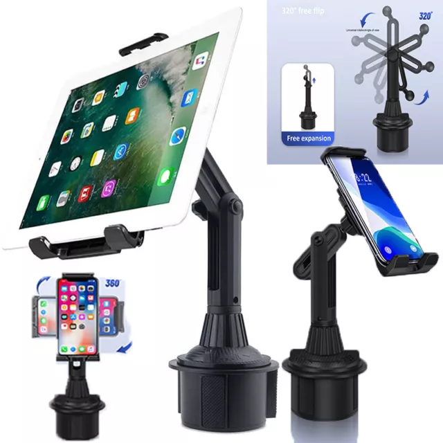 Upgraded Version Universal Smart Phone Tablet Car Mount Cup Stand Holder Cradle