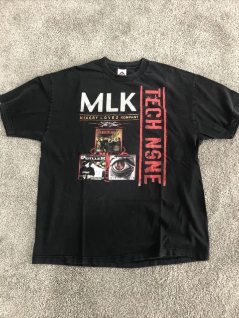 Vintage TECH N9NE Rap T-Shirt Adult Size XL Misery Loves Kompany Tour Y2K