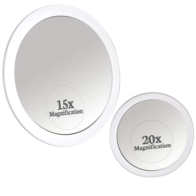 20X & 15X Magnifying Mirror Set Combo with 3 Suction Cups Each