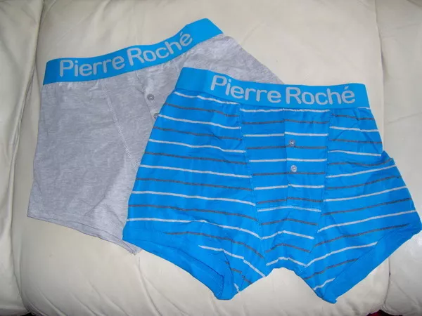 2 Pair Gift Pack Mens Boxer Shorts 'Pierre Roche'  - Plain/Stripe Sizes  S - M -