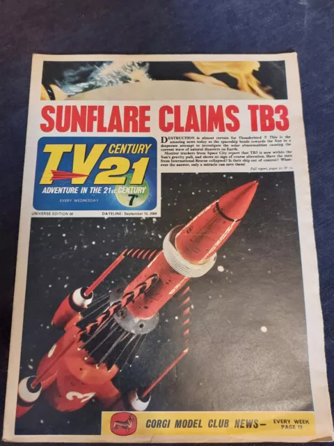 Vintage TV CENTURY 21 Comic No 86 Thunderbirds Daleks XL5 10 SEPTEMBER 1966 2066
