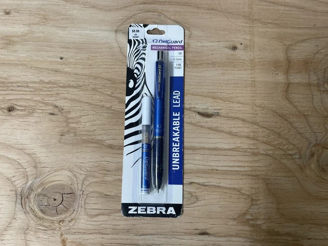 Zebra DelGuard Mechanical Pencil with Bonus Lead Refill Fine Point, 0.5mm #2 HB