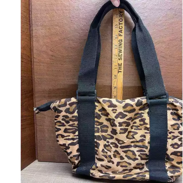 Ralph Lauren Leopard Animal Print Soft Cargo Shoulder Bag Purse Brown Black Cat 3