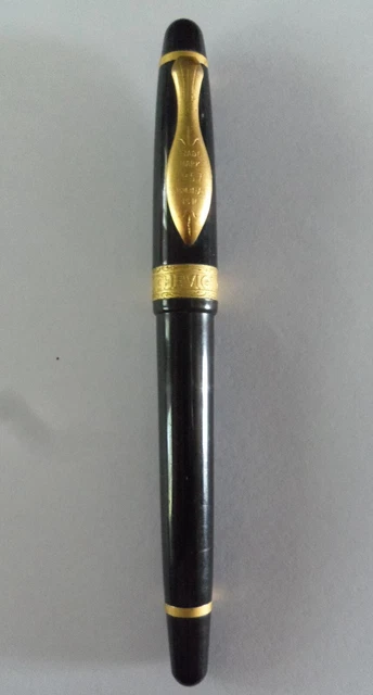 Stylo Plume Vintage En Métal Laqué - Plume Iridium - Signé Albert MALAISE - Occasion