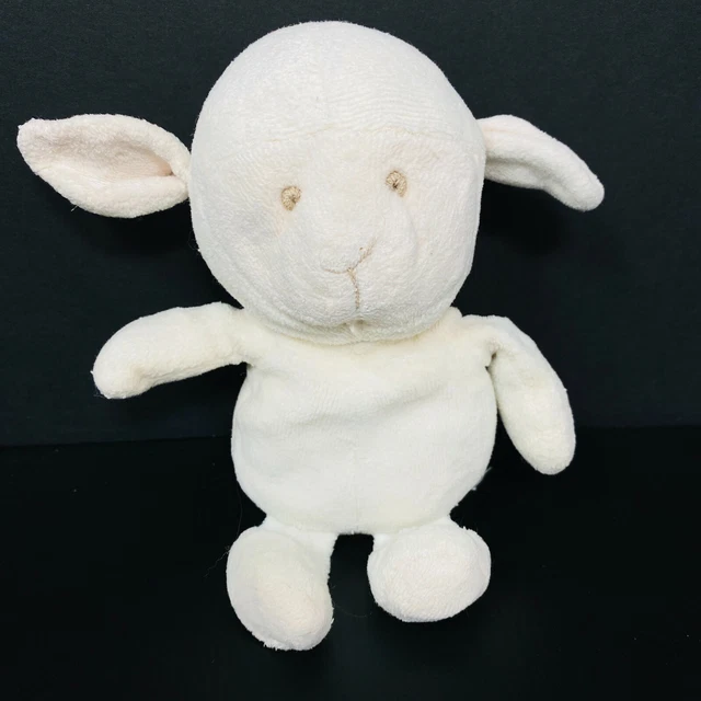 Russ Berrie Simply Natural Bunny Rabbit Plush Cream White Baby Lovey 7" Cotton