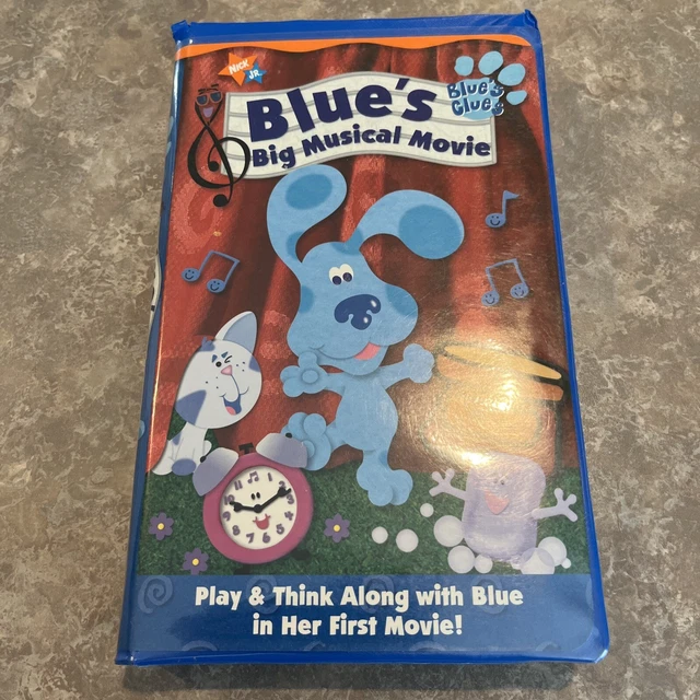 BLUE’S CLUES BLUE’S Big Musical Movie VHS 2000 Nick Jr Blue Clamshell