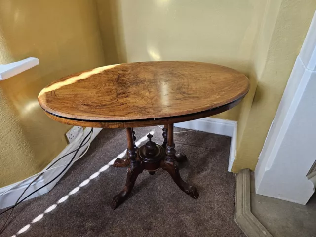 Antique Victorian Walnut Side Table