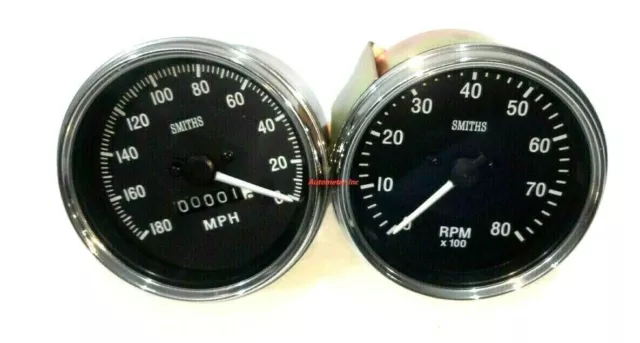 Smiths replica 85 mm speedometer anti clock wise mph and Tachometer Mechanical