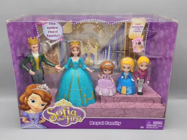 Disney Sofia The First Royal Family Small Doll Set, Mattel 2013 - NEW (BOX WEAR)