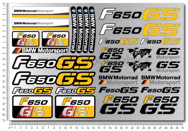 F650GS MOTORCYCLE MOTORRAD decal sticker set quality stickers bmw f650 gs  yellow £14.99 - PicClick UK
