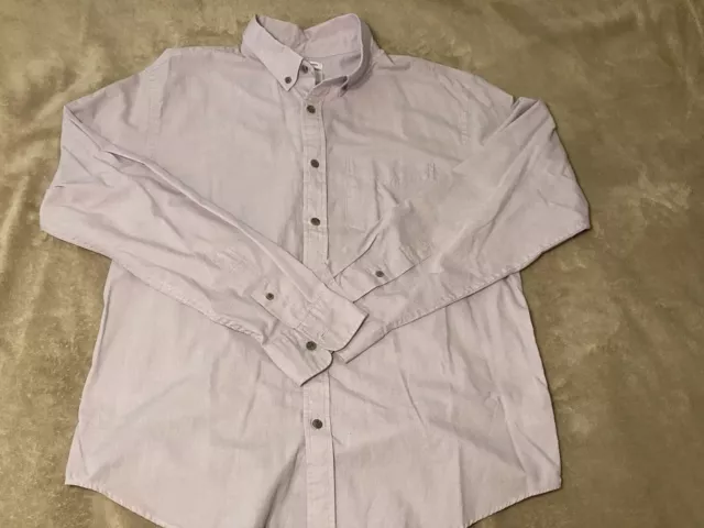 Old Navy Men’s Large Slim Fit Short Sleeve Button Up Shirt Light Purple