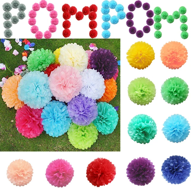 9Pcs Tissue Paper Pompoms Pom Poms Hanging Garland Birthday Wedding Party