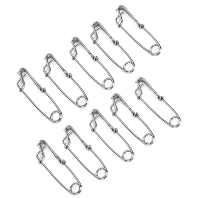 VXB 10Pcs Stainless Steel Longline Branch Hangers Snap Clip Tuna Clamp Fishing T
