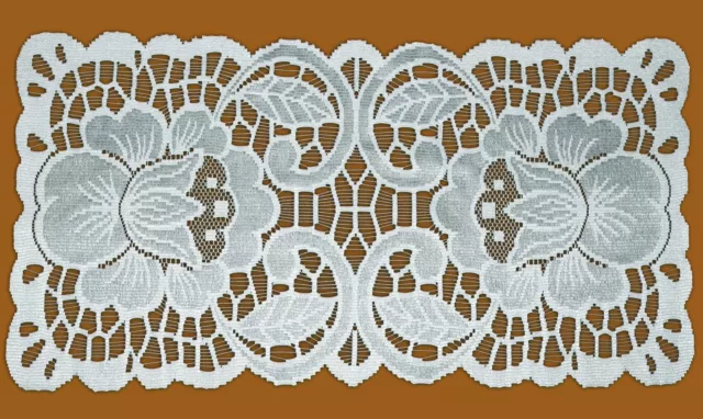 Floral cream or white lace Table Mat/Doily/Napkin (16" x 32") (40 - 80 cm)