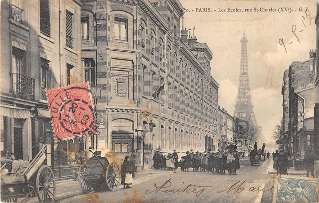 CPA 75 PARIS 15e LES ECOLES RUE SAINT CHARLES