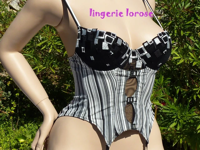 Ensemble Guêpière IMMODERATA Noir Et Rouge - Taille 90C, Occasion Très Bon état