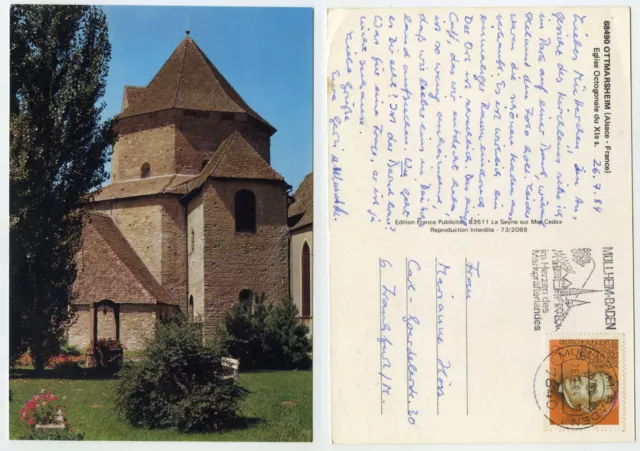 49519 - Ottmarsheim - Eglise Octogonale - AK, gelaufen in Deutschland 26.7.1984