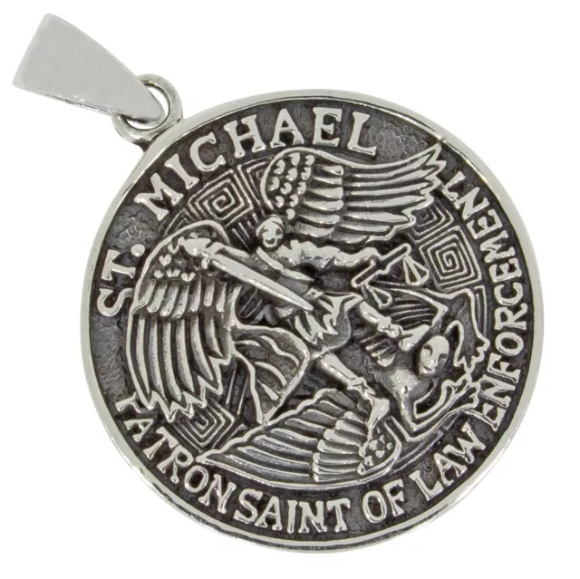 Erzengel Michael schöner Ketten Anhänger Silber 925 Schutz Amulett b859