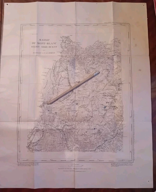 Ancienne carte scolaire le massif du Mont Blanc carte école vintage - Collection