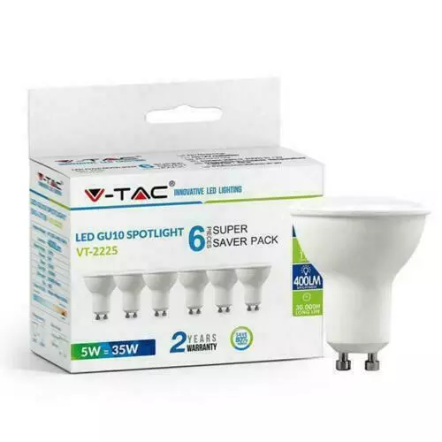 Fino a 24 LAMPADINE LED V-TAC Attacco GU10 per Porta Faretti Incasso 5W 110°