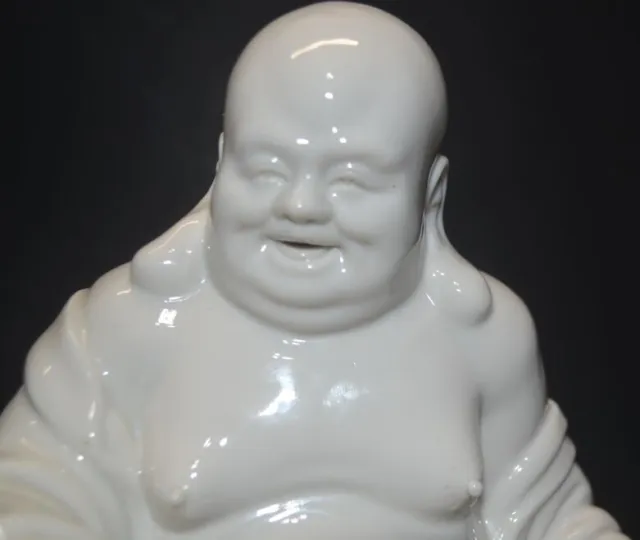 Antique Chinese/Japanese Dehua Blanc-de-Chine White Porcelain Buddha Statue 3