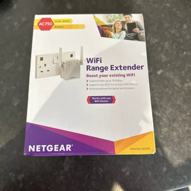 NETGEAR EX3700-100UKS AC750 Range Extender WiFi 802.11n/ac - JH179