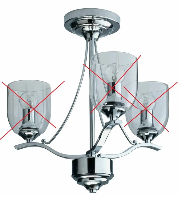 Argos Home Fae 3 Light Glass Ceiling Fitting(Glass Shades Not Included)7969601 R