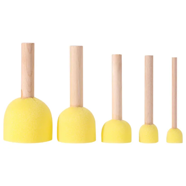 20pcs Round Sponge Brushes Set Paint Sponge Brushes with Wooden Handle, Size: 8.5x2cm