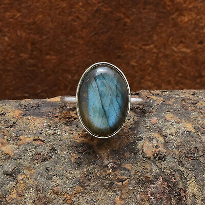 Labradorite Ring 925 Sterling Silver Ring Anxiety Ring Boho Ring All Size DE-184