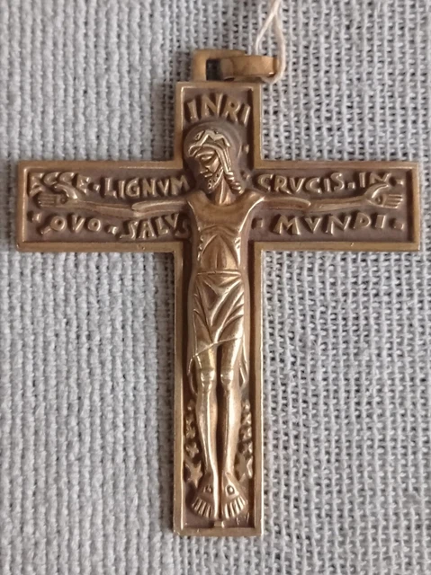 Pendentif Ancien Argenté - Breloque Art Nouveau Motif Religieux Jésus Christ
