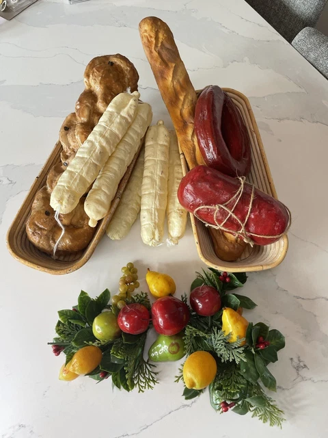 Fake DISPLAY PROP FOOD - Hanging SAUSAGES BREAD Deli Butcher Restaurant BIG LOT