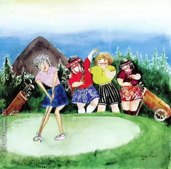 Art Print Giggle Girls /funny girls by Jill Neal signed