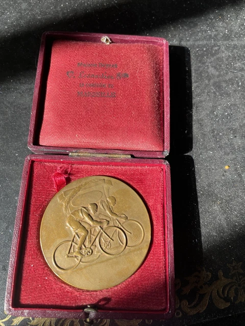 Médaille Cyclisme Bronze – F. Fraisse – Vélo Vélocipède – Publicité Savon Gibbs