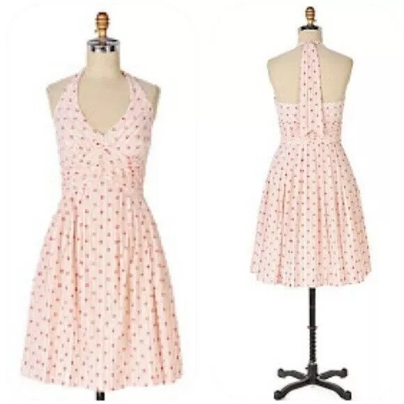 Anthropologie Moulinette Soeurs Size 0 Swiss Polka Dot Halter Dress Sundress