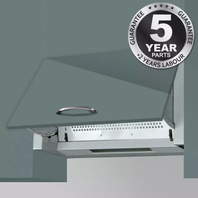 SIA INT60SS 60cm Silver Integrated Built In Cooker Hood Kitchen Extractor Fan