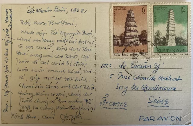 carte postale north Vietnam Viet Nam nord 1962