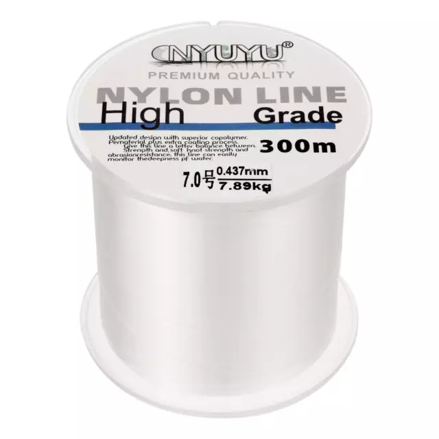 300M 17lb Nylon Sedal, 7.0# Monofilamento Hilo Alambre, Transparente