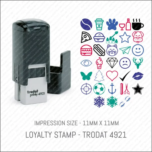 Loyalty Card Rubber Stamp Self Inking Small Pocket Sized With Cap - Trodat 4921