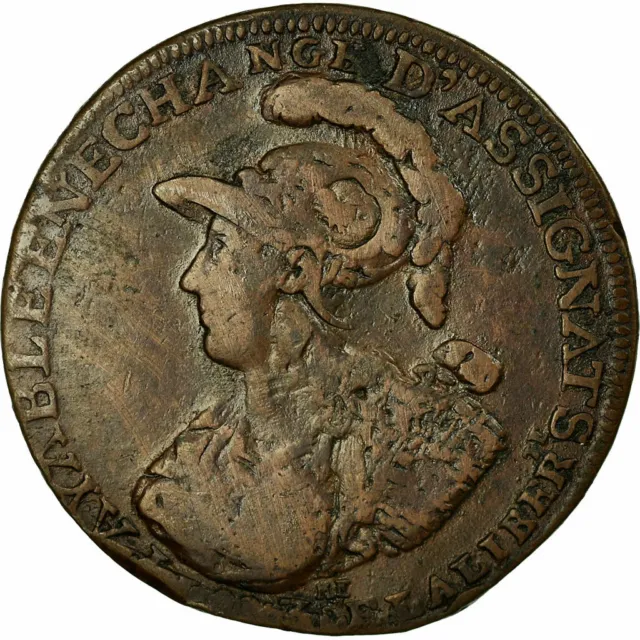 [#457900] Münze, Frankreich, 2 Sols 6 Deniers, 1791, S+, Kupfer, KM:Tn37, Brando